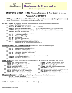 Business Major – FIRE (Finance, Insurance, &amp; Real Estate)