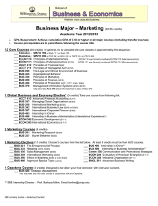 Business Major Marketing –