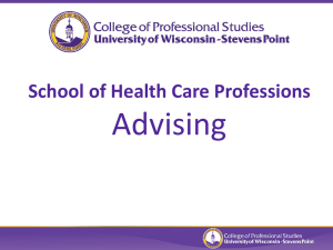 Advising School of Health Care Professions