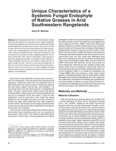 Unique Characteristics of a Systemic Fungal Endophyte of Native Grasses in Arid
