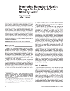 Monitoring Rangeland Health: Using a Biological Soil Crust Stability Index Roger Rosentreter