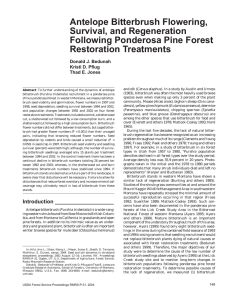 Antelope Bitterbrush Flowering, Survival, and Regeneration Following Ponderosa Pine Forest Restoration Treatments