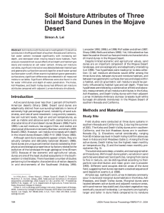 Soil Moisture Attributes of Three Inland Sand Dunes in the Mojave Desert