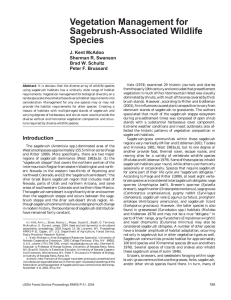 Vegetation Management for Sagebrush-Associated Wildlife Species J. Kent McAdoo