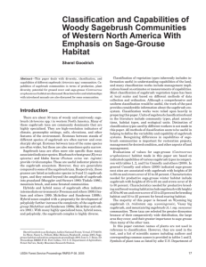 Classification and Capabilities of Woody Sagebrush Communities of Western North America With