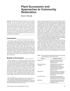 Plant Succession and Approaches to Community Restoration Bruce A. Roundy