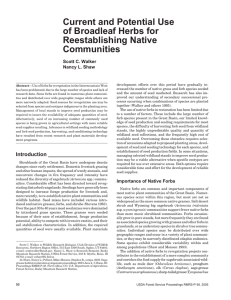 Current and Potential Use of Broadleaf Herbs for Reestablishing Native Communities