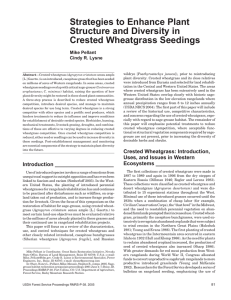 Strategies to Enhance Plant Structure and Diversity in Crested Wheatgrass Seedings Mike Pellant