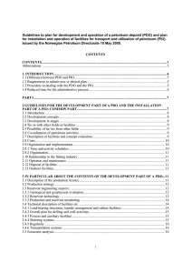 Guidelines to plan for development and operation of a petroleum... for installation and operation of facilities for transport and utilisation...