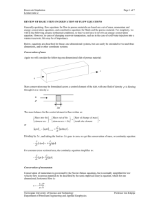 Reservoir Simulation Page 1 of 7 Lecture note 2