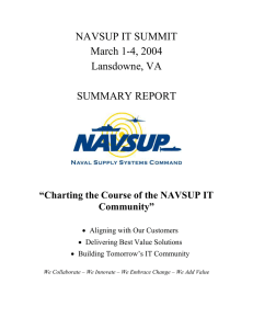 NAVSUP IT SUMMIT March 1-4, 2004 Lansdowne, VA