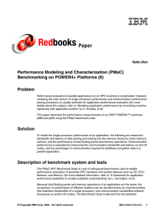 Red books Paper Performance Modeling and Characterization (PMaC)