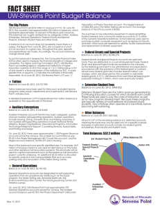 FACT SHEET UW-Stevens Point Budget Balance The Big Picture