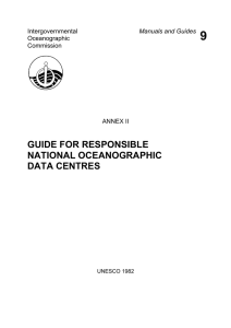 9 GUIDE FOR RESPONSIBLE NATIONAL OCEANOGRAPHIC DATA CENTRES