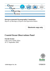 Coastal Ocean Observations Panel Intergovernmental Oceanographic Commission Fourth Session UNESCO