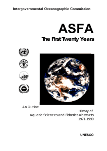 ASFA The First Twenty Years +PVGTIQXGTPOGPVCN1EGCPQITCRJKE%QOOKUUKQP An Outline
