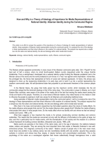 How and Why is a Theory of Ideology of Importance... National Identity: Albanian Identity during the Communist Regime