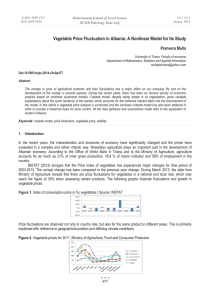 Vegetable Price Fluctuation in Albania: A Nonlinear Model for Its... Pranvera Mulla Mediterranean Journal of Social Sciences