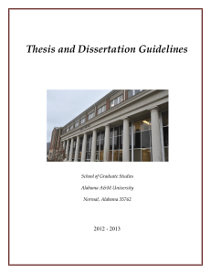 Thesis and Dissertation Guidelines 2012 - 2013  School of Graduate Studies