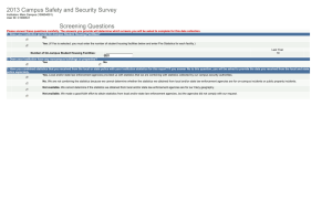 2013 Campus Safety and Security Survey Screening Questions