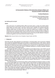 An Econometric Evidence of the Interactions between Inflation and Ferdinand Niyimbanira