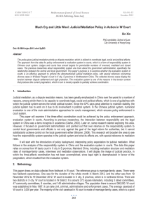 Much Cry and Little Wool: Judicial Mediation Policy in Action... Xin Xin Mediterranean Journal of Social Sciences