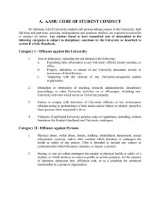 A.  AAMU CODE OF STUDENT CONDUCT