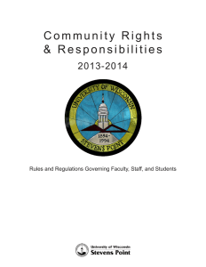 C o m m u n i t y  ... &amp;   R e s p o n s... 2013-2014 Rules and Regulations Governing Faculty, Staff, and Students