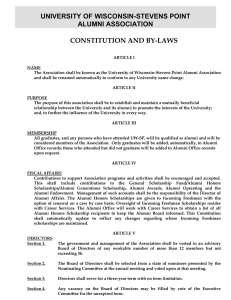 UNIVERSITY OF WISCONSIN-STEVENS POINT ALUMNI ASSOCIATION CONSTITUTION AND BY-LAWS