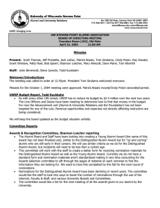 UW-STEVENS POINT ALUMNI ASSOCIATION BOARD OF DIRECTORS MEETING April 23, 2005