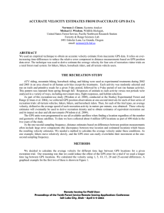 ACCURATE VELOCITY ESTIMATES FROM INACCURATE GPS DATA