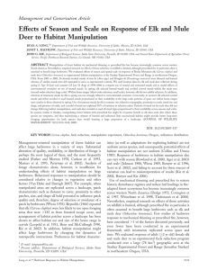 Effects of Season and Scale on Response of Elk and... Deer to Habitat Manipulation Management and Conservation Article
