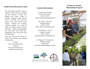 Farmer to Farmer Small Farms Research Center Mentorship Program Contact Information