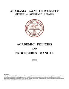 ALABAMA   A&amp;M   UNIVERSITY ACADEMIC   POLICIES