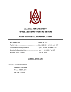 ALABAMA A&amp;M UNIVERSITY NOTICE AND INSTRUCTIONS TO BIDDERS