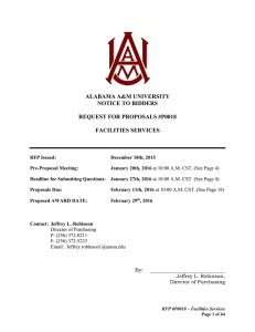 ALABAMA A&amp;M UNIVERSITY NOTICE TO BIDDERS REQUEST FOR PROPOSALS #P0018