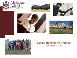 Sexual Harassment Training November 17, 2011