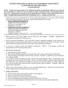 INSTRUCTIONS FOR ALABAMA STATE BOARD OF ADJUSTMENT