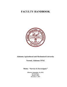 FACULTY HANDBOOK Alabama Agricultural and Mechanical University Normal, Alabama 35762