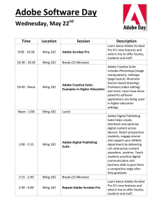   Adobe Software Day Wednesday, May 22 Time 