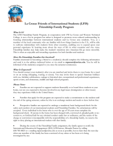 La Crosse Friends of International Students (LFIS) Friendship Family Program