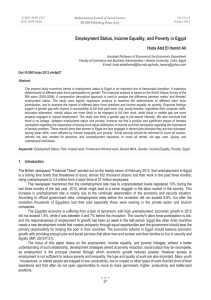 Employment Status, Income Equality, and Poverty in Egypt