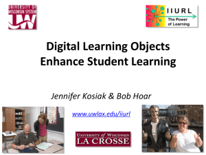 Digital Learning Objects Enhance Student Learning Jennifer Kosiak &amp; Bob Hoar www.uwlax.edu/iiurl