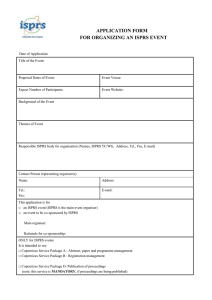 APPLICATION FORM FOR ORGANIZING AN ISPRS EVENT