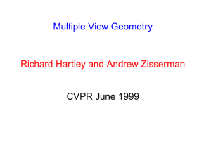Multiple View Geometry Richard Hartley and Andrew Zisserman CVPR June 1999