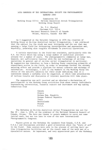 14TH  CONGRESS  OF  THE  INTERNATIONAL ... HAMBURG  1980 Commission  III Working  Group  III-4: