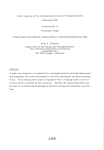 14th  Congress  of the  International Society ... Hamburg  1980 Commission  IV Presented  Paper