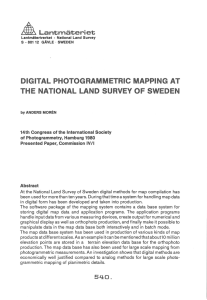 £ DIGITAL PHOTOGRAMMETRIC MAPPING AT Lantmateriet