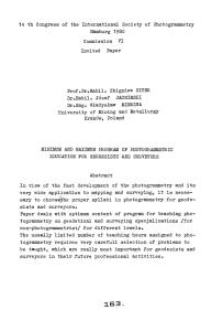 14  th  Congress  of  the ... Hamburg  1980 Commission  VI Invited  Paper