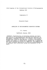 14th  Congress  of  the  International ... Hamburg  1980 Commission  II Presented  Paper